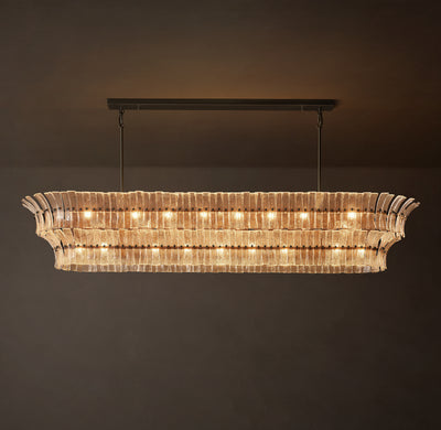 Heritage Romano Clear Glass Linear Chandelier – 90"
