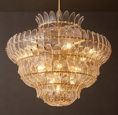 Sculptural Amelia Clear Glass Round Chandelier – 36"