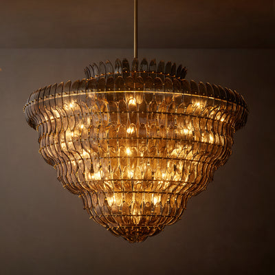 Sculptural Amelia Smoke Glass Round Chandelier – 60"