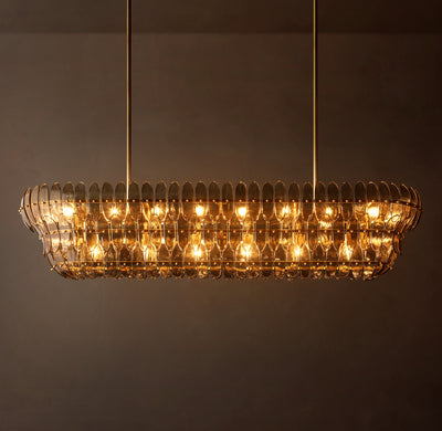 Sculptural Amelia Smoke Glass Linear Chandelier – 54"