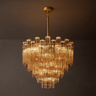 Heritage Tronchi Smoke Glass Round Chandelier – 35"