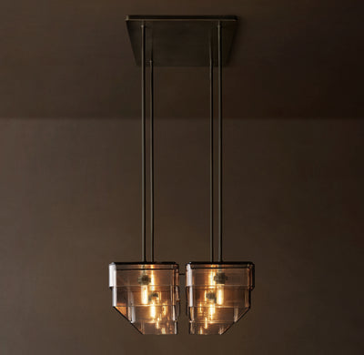 Signature Remy Square Chandelier – 24" Bronze/Smoke
