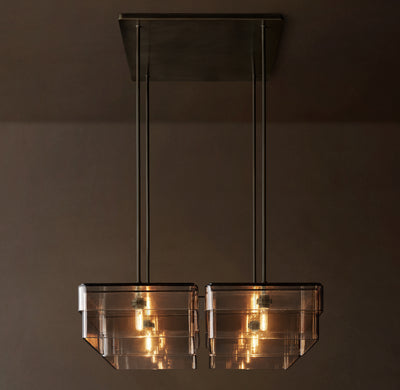 Signature Remy Square Chandelier – 36" Bronze/Smoke