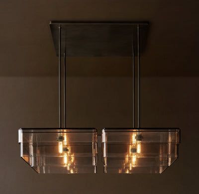 Signature Remy Square Chandelier – 48" Bronze/Smoke