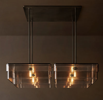 Signature Remy Square Chandelier – 60" Bronze/Smoke