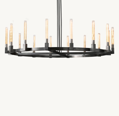 Heritage Cannele Round Chandelier – 72" Bronze