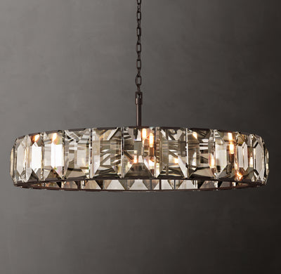 Signature Harlow Crystal Round Chandelier – 60" Iron
