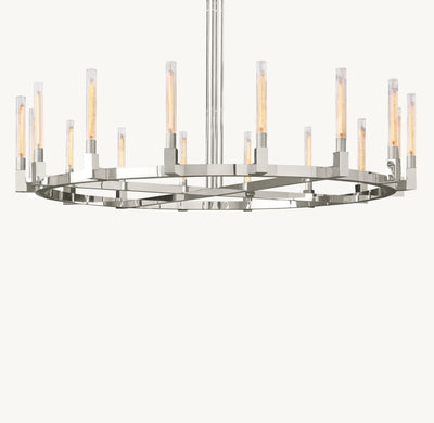 Heritage Cannele Round Chandelier – 72" Polished Nickel