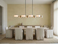 Daphne Fabric Linear Chandelier in a coastal dining room
