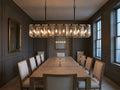 Amaya Rectangular Chandelier over a long formal dining table