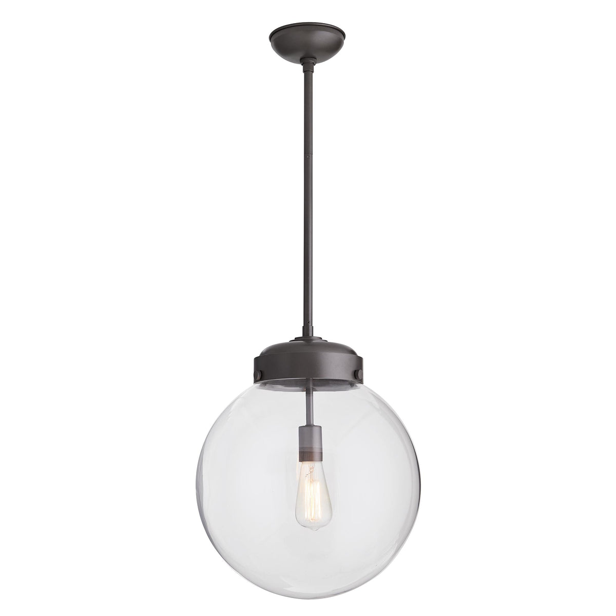 Sculptural Reeves Large Outdoor Pendant – Gray