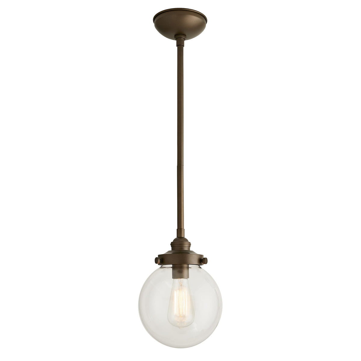 Sculptural Reeves Small Outdoor Pendant – Brown
