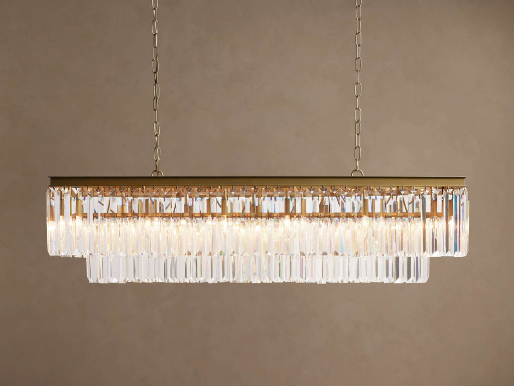 Sculptural Leyland Tiered Rectangular Chandelier, alternate view