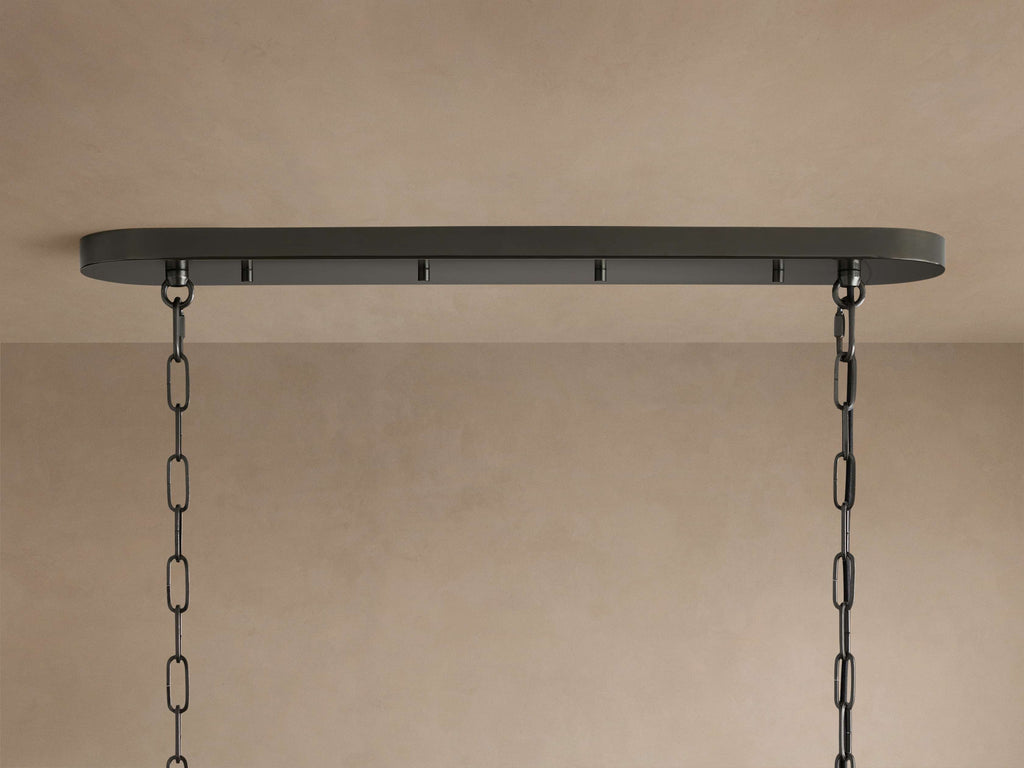Heritage 54" Ghiaccio Oval Chandelier in Bronze with Clear Glass
