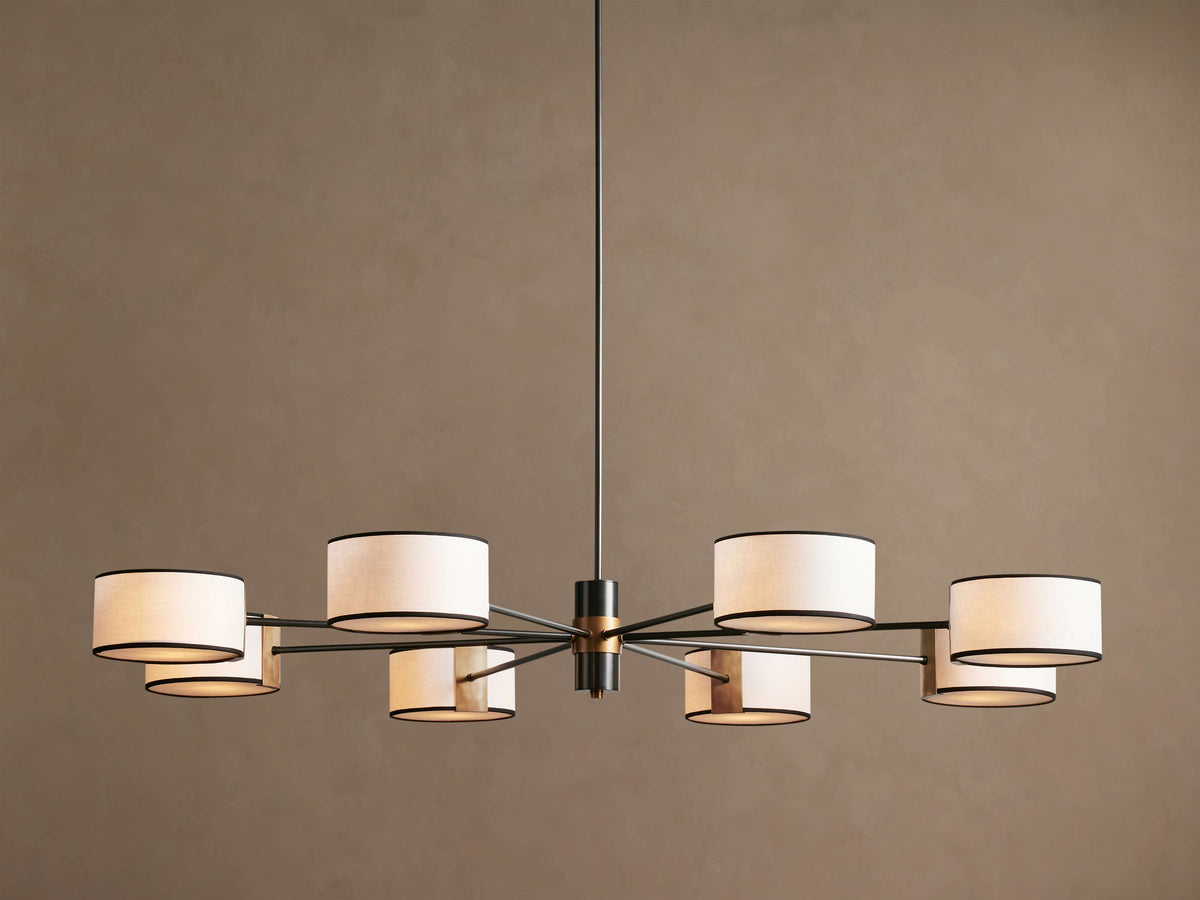 Artisan Daphne Fabric Round Chandelier, alternate view