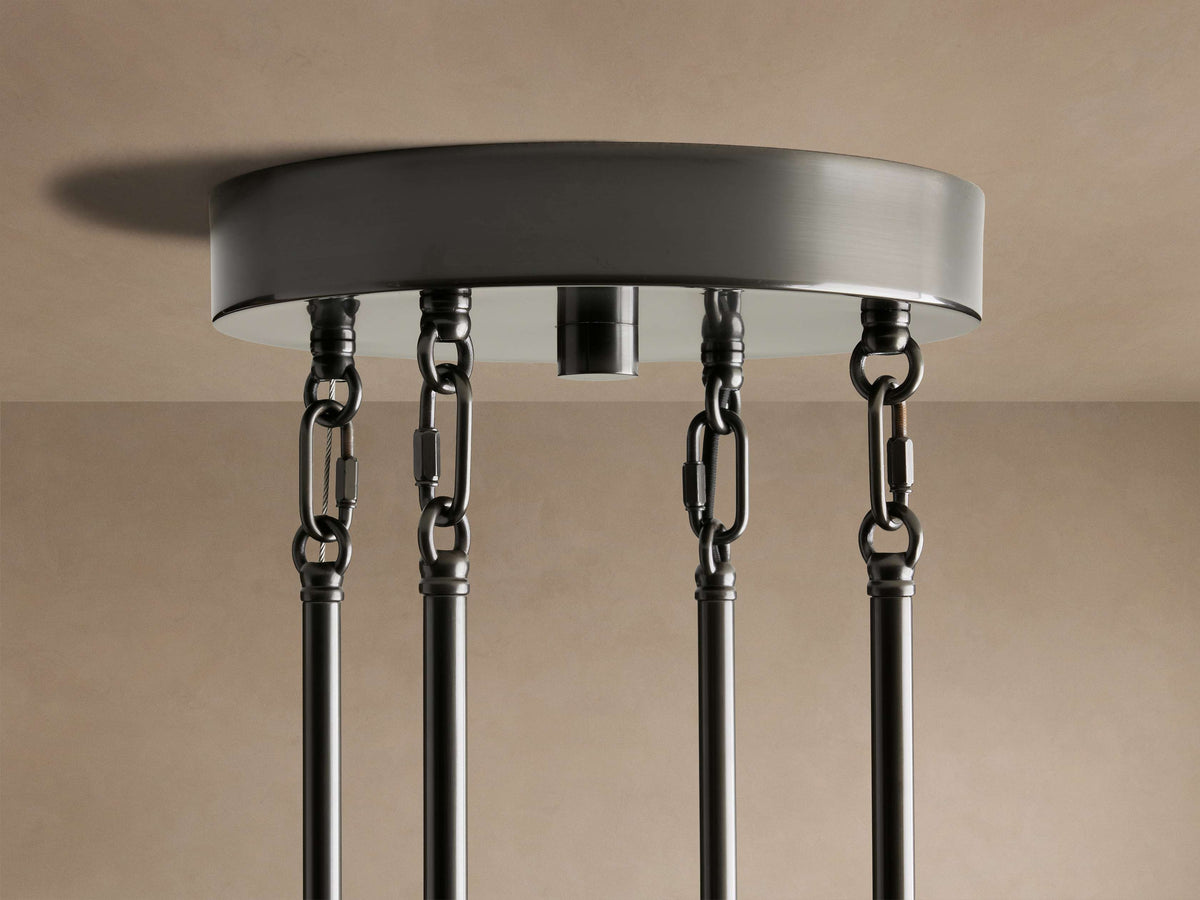 Artisan Delsie Round Chandelier in Bronze with Smoke Glass