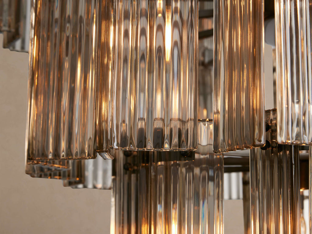 Artisan Delsie Round Chandelier in Bronze with Smoke Glass
