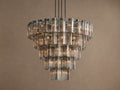 Delsie Round Chandelier in Bronze with Smoke Glass