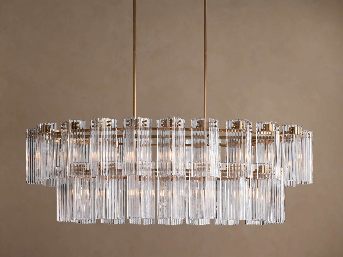 Artisan Delsie Oval Tiered Chandelier, alternate view