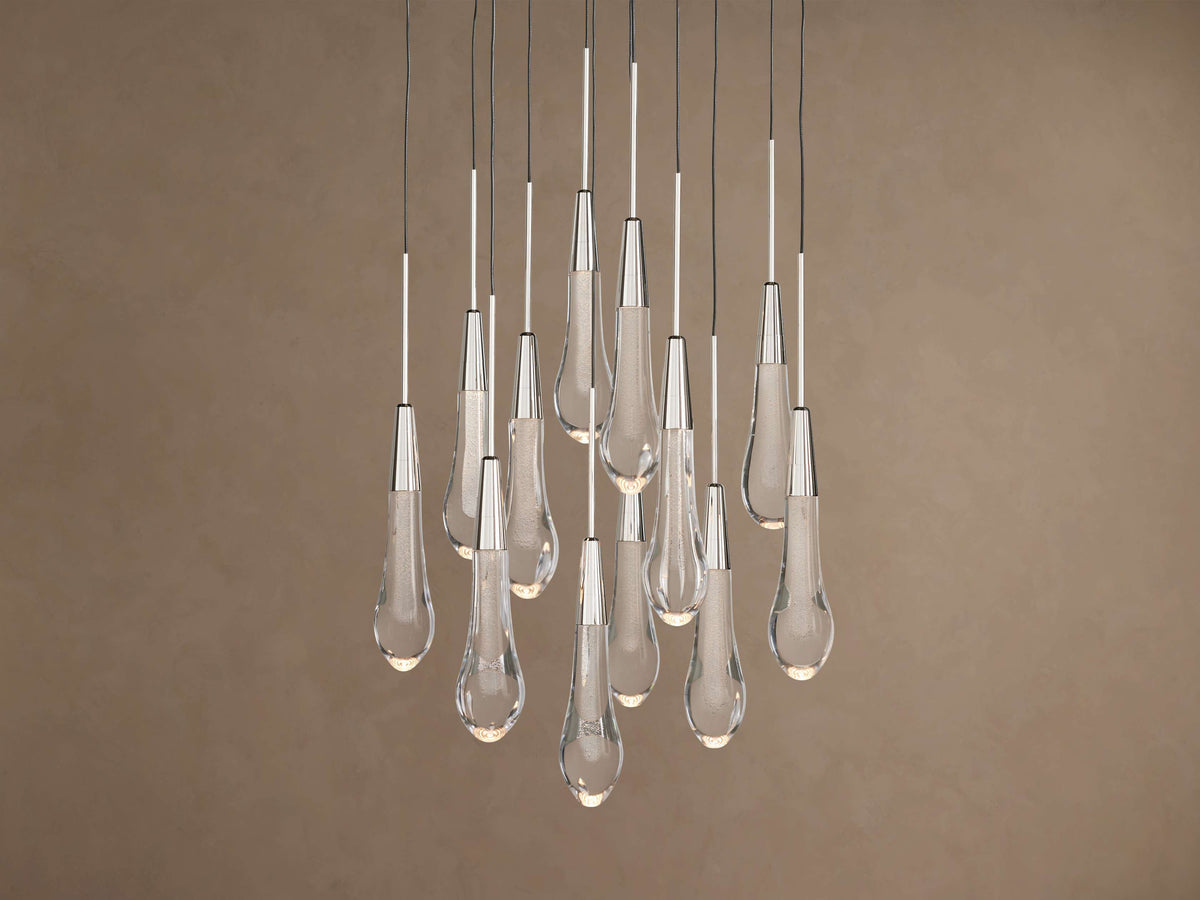 Soltaire Round Chandelier in Nickel