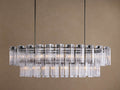 72 inch Delsie Oval Tiered Chandelier in Bronze with Clear Glass