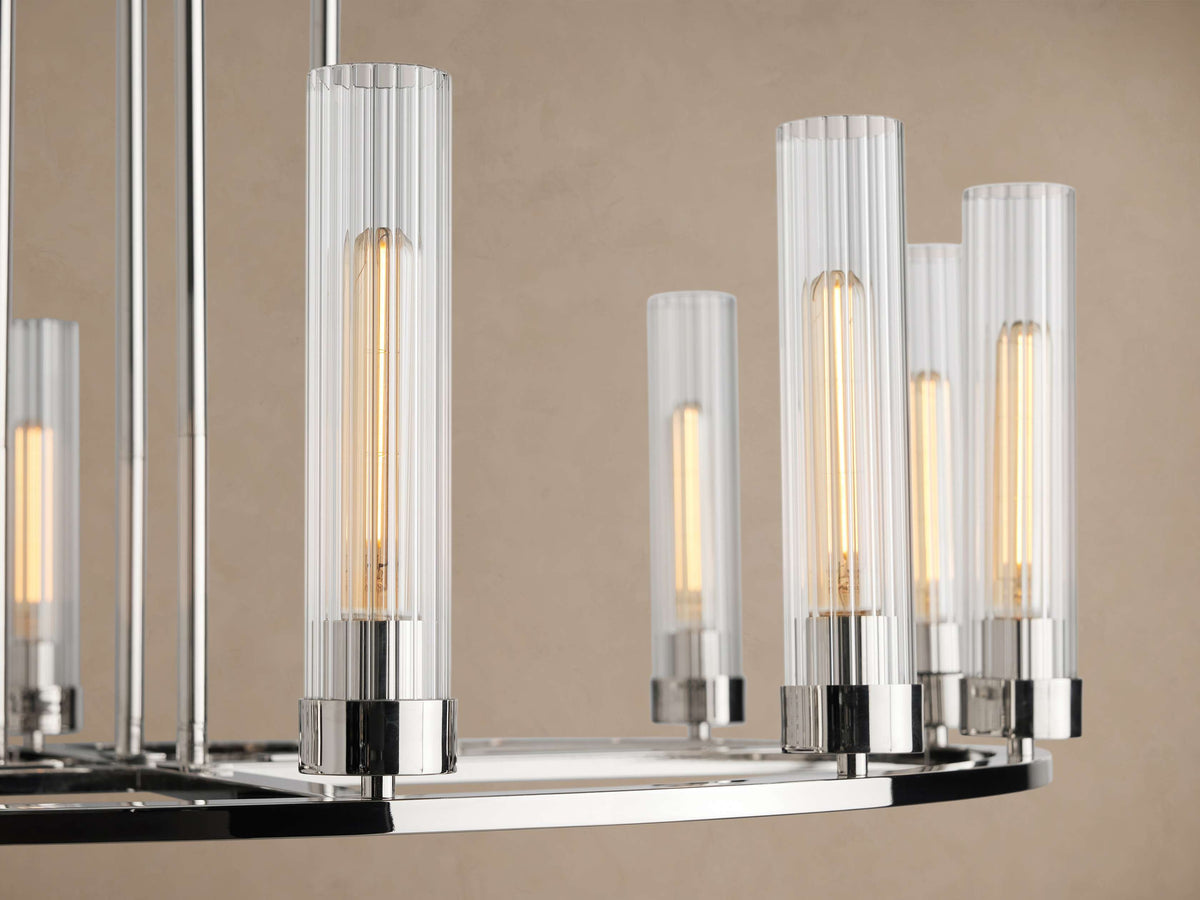 Heritage Andreas 12 Light Round Chandelier in Nickel