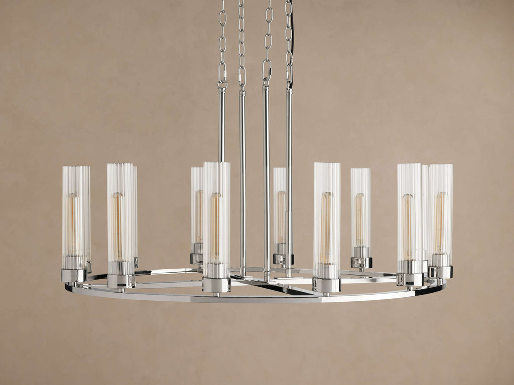 Heritage Andreas 12 Light Round Chandelier in Nickel