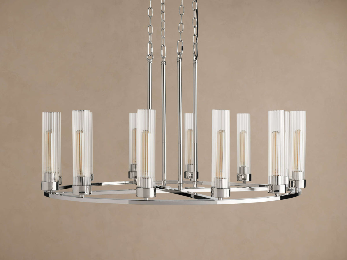 Heritage Andreas 12 Light Round Chandelier in Nickel