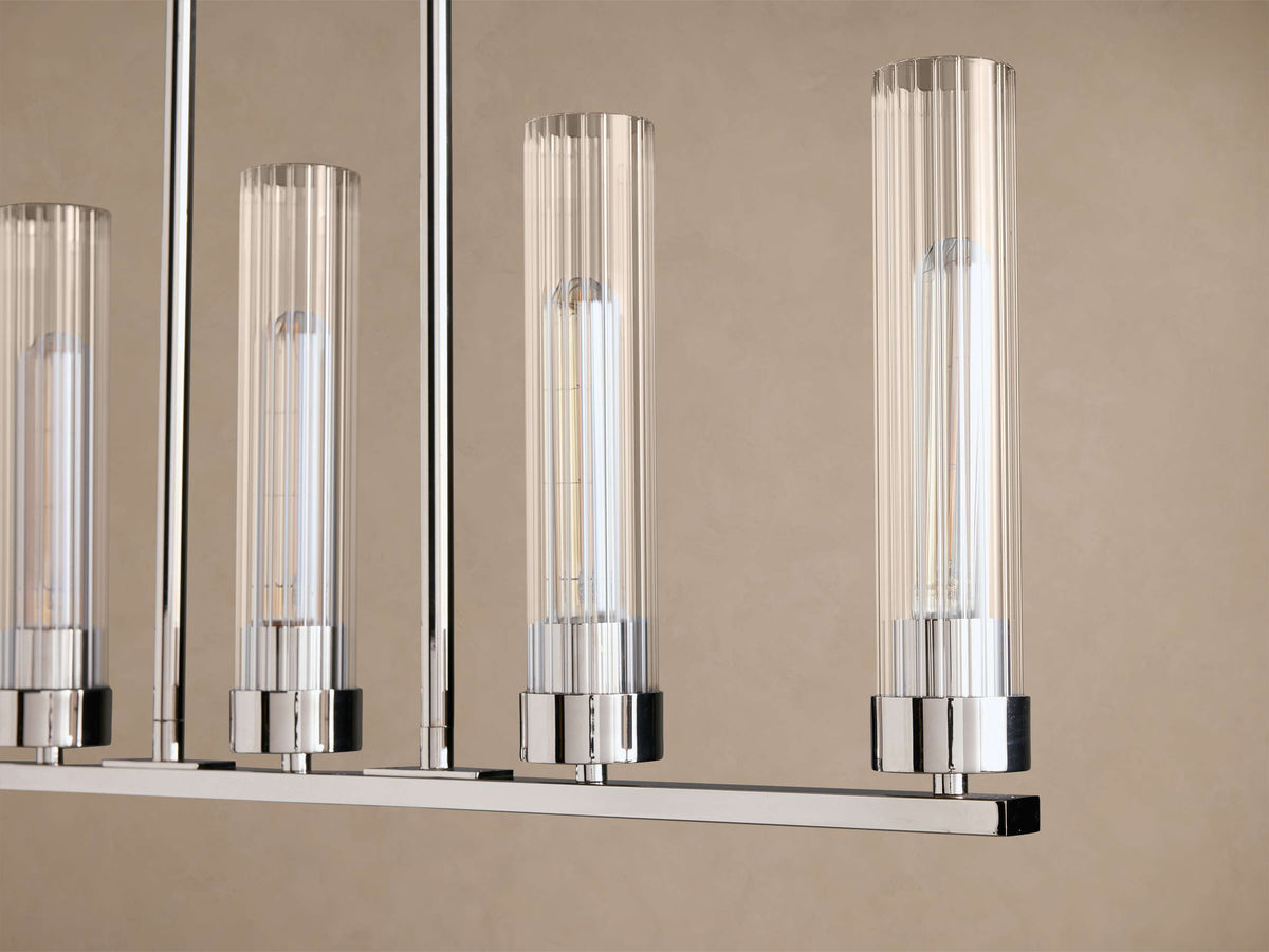 Heritage Andreas Linear Chandelier in Nickel