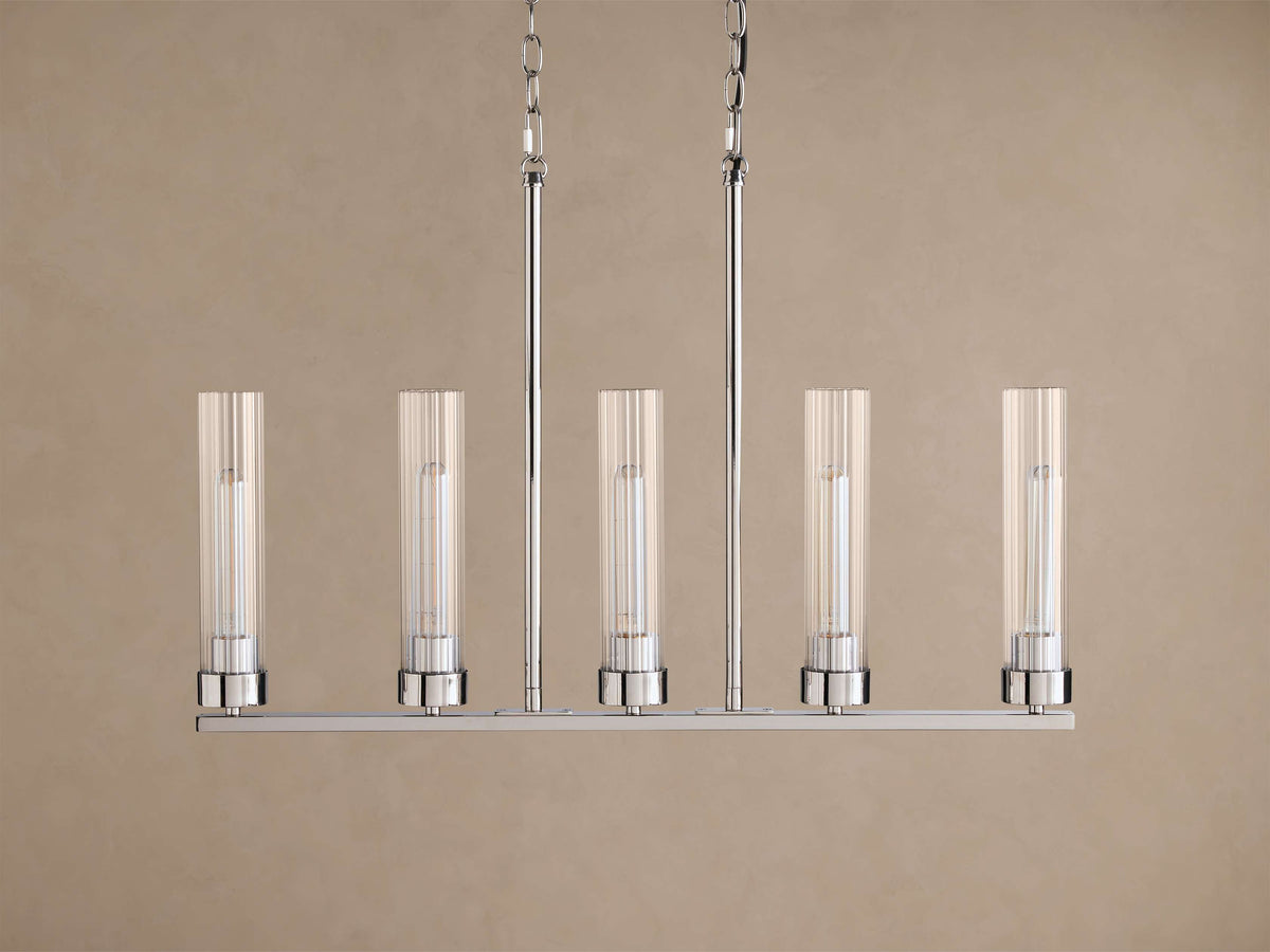 Heritage Andreas Linear Chandelier in Nickel