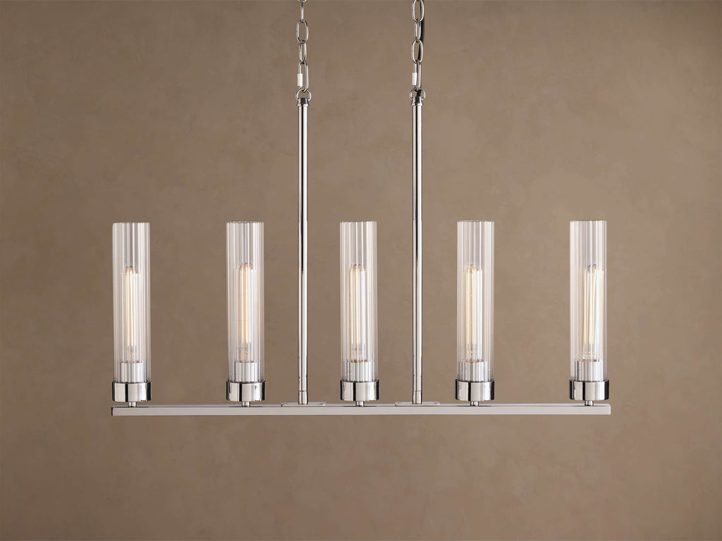 Andreas Linear Chandelier in Nickel