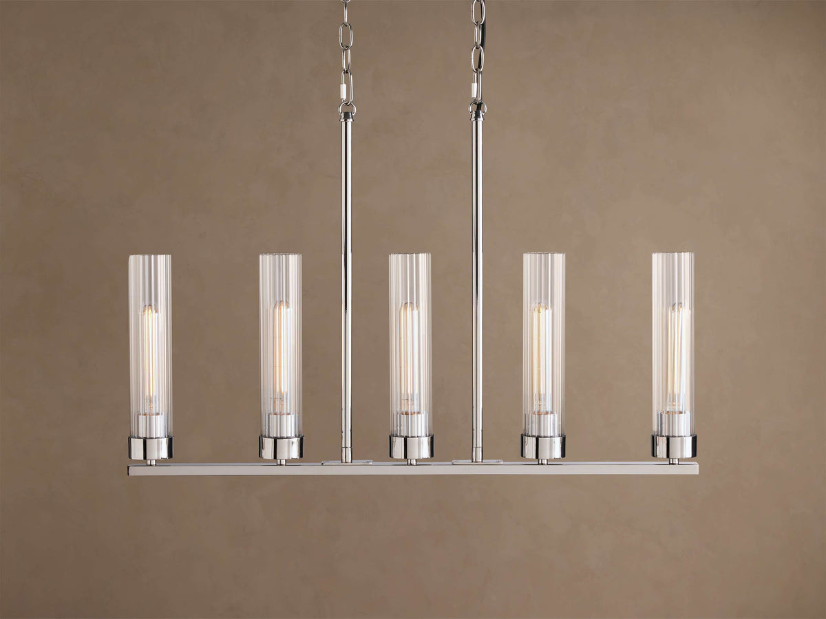Andreas Linear Chandelier in Nickel