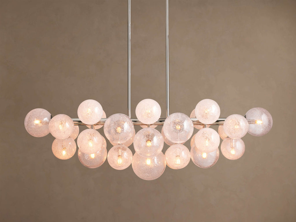 Signature Mandoza Linear Chandelier in Nickel, alternate view