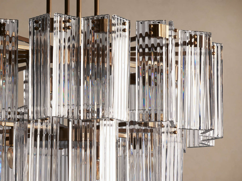 Artisan Delsie 38" Round Chandelier with Clear Glass