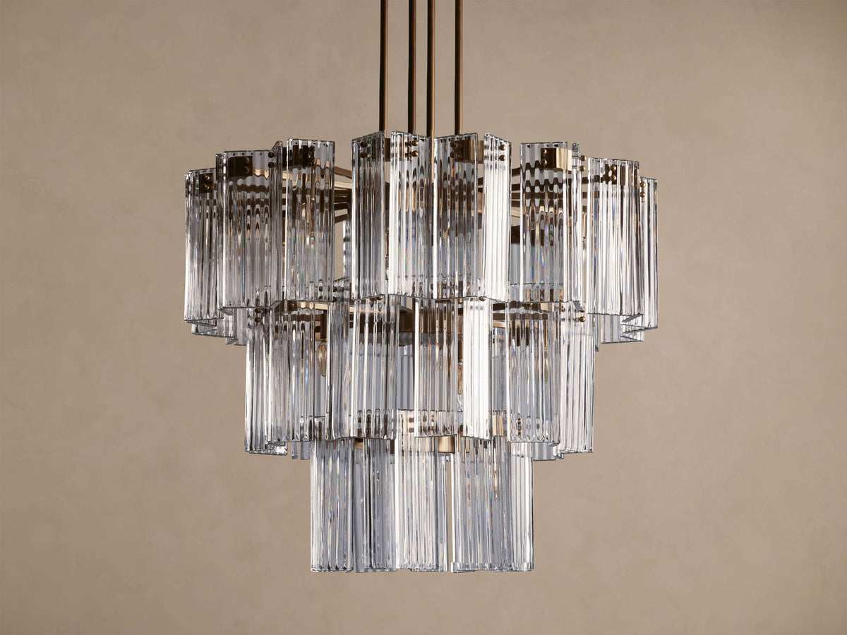 Artisan Delsie 38" Round Chandelier with Clear Glass