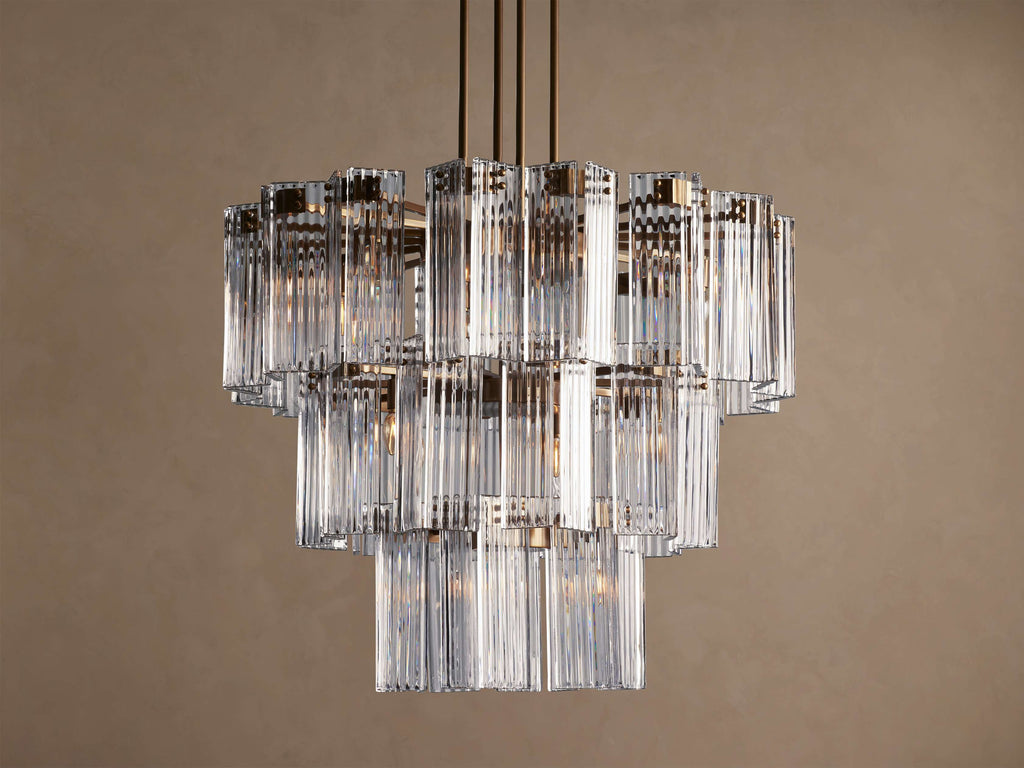 Delsie 38 inch Round Chandelier with Clear Glass