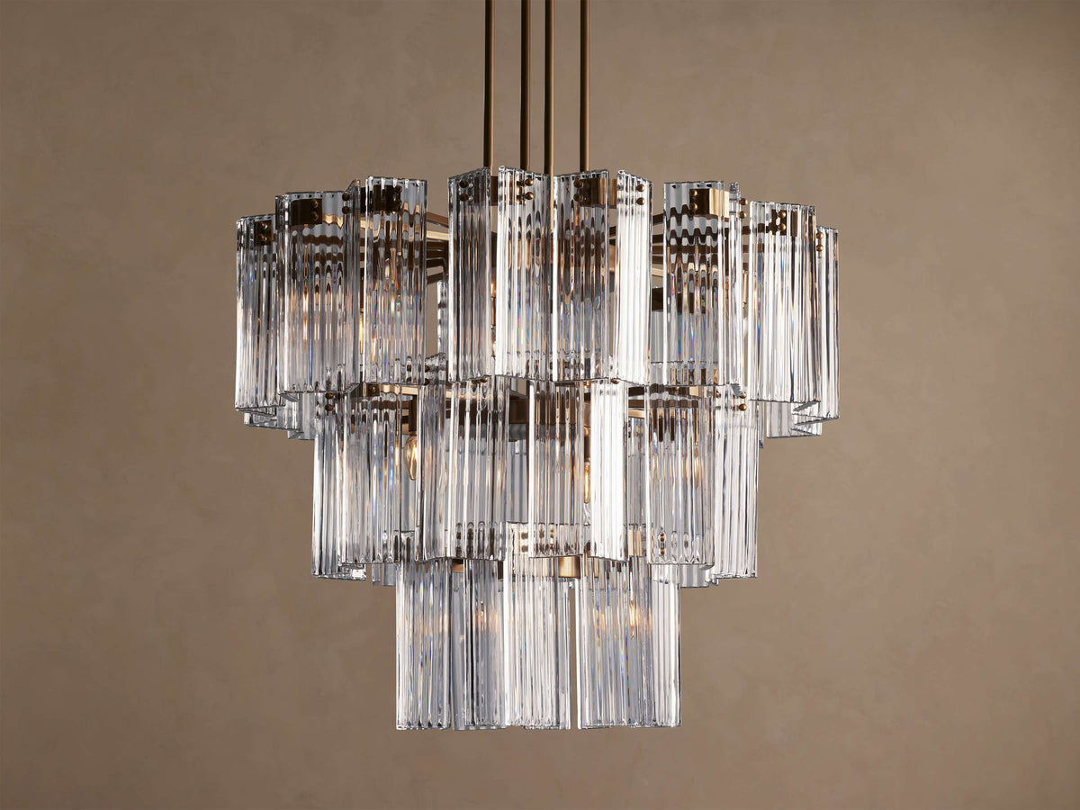 Delsie 38 inch Round Chandelier with Clear Glass