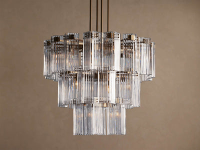 Artisan Delsie 38" Round Chandelier with Clear Glass