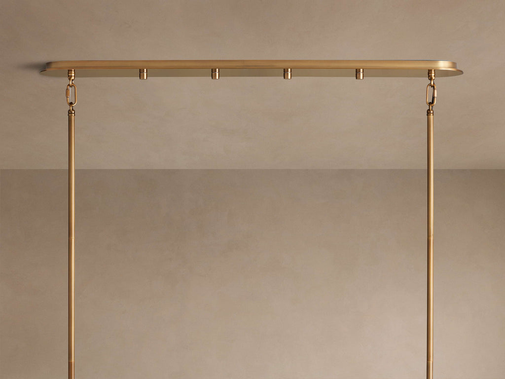 Artisan 72" Delsie Oval Tiered Chandelier in Brass with Clear Glass