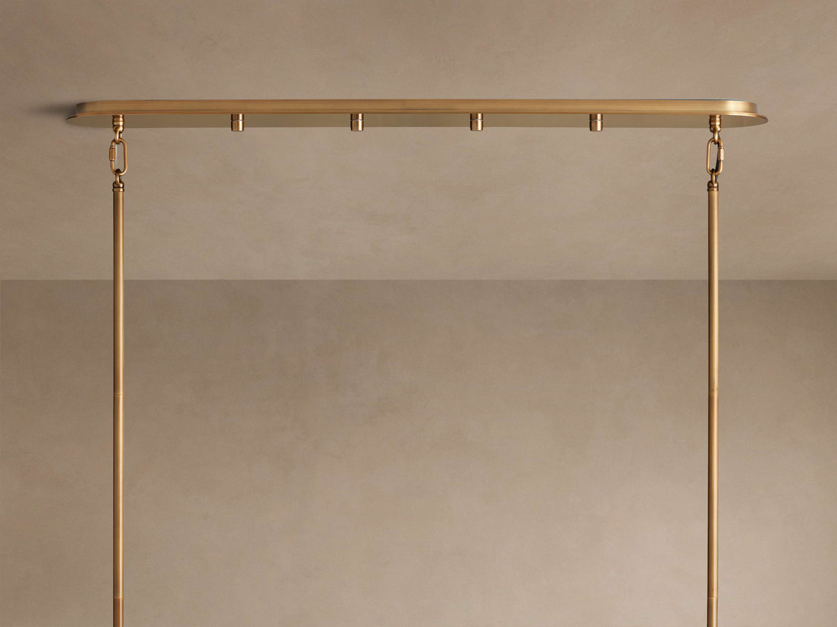 Artisan 72" Delsie Oval Tiered Chandelier in Brass with Clear Glass