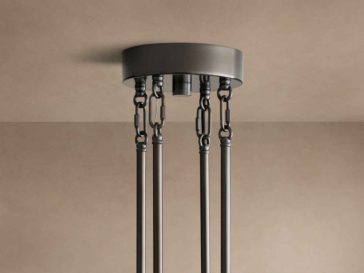 Artisan Delsie Round Chandelier in Bronze with Clear Glass