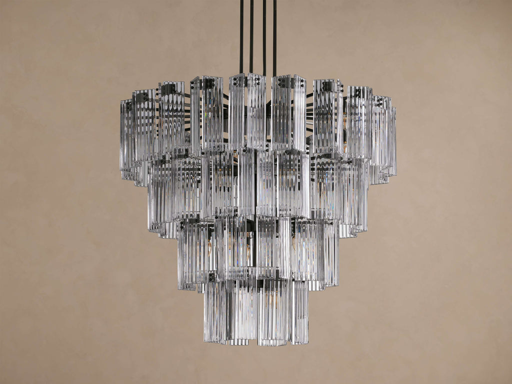 Artisan Delsie Round Chandelier in Bronze with Clear Glass