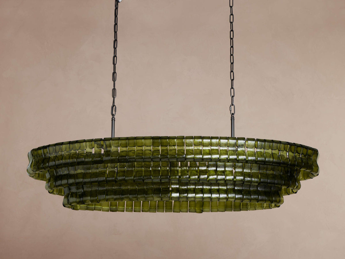 Heritage Ghiaccio Oval Chandelier, alternate view