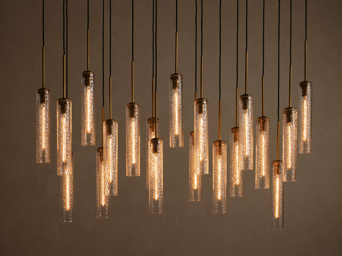 Colleena Linear Hammered Glass Chandelier
