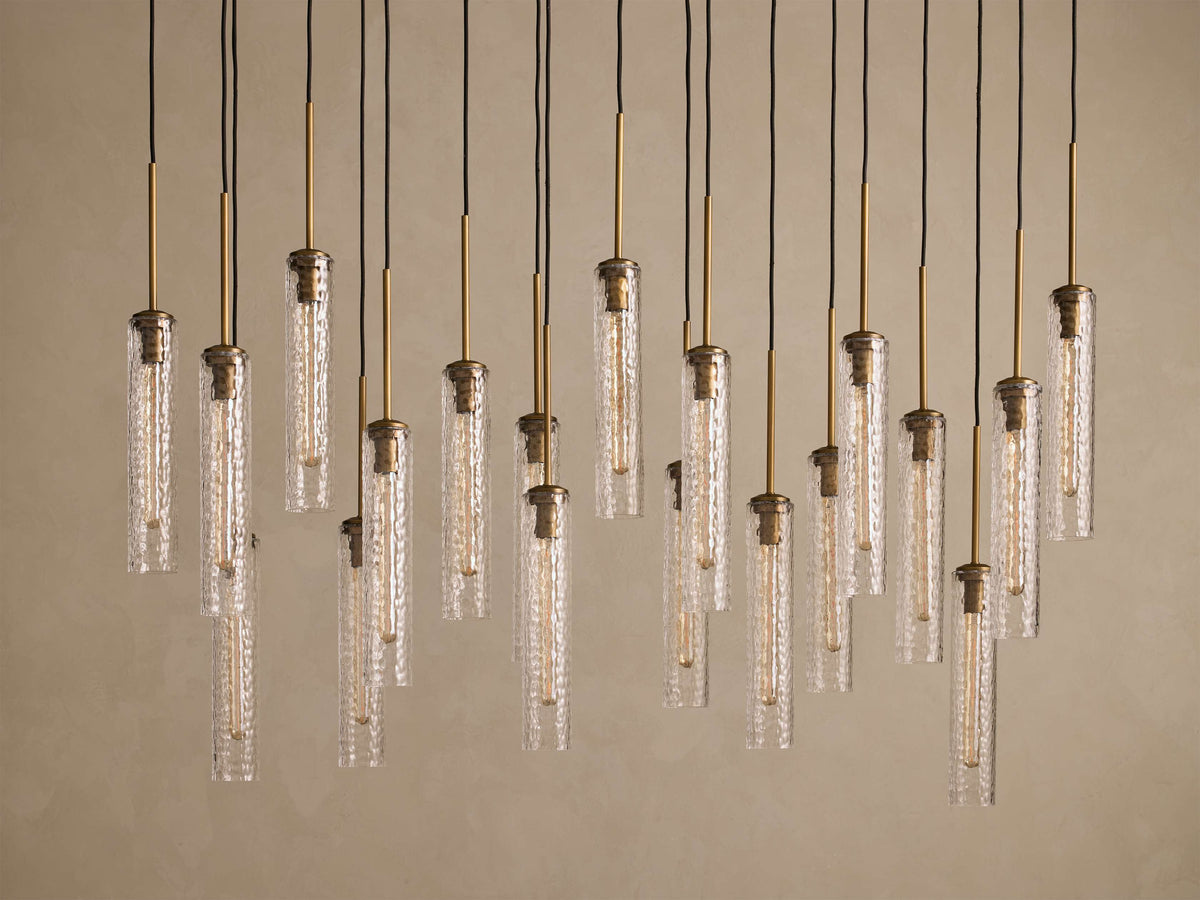 Artisan Colleena Linear Hammered Glass Chandelier