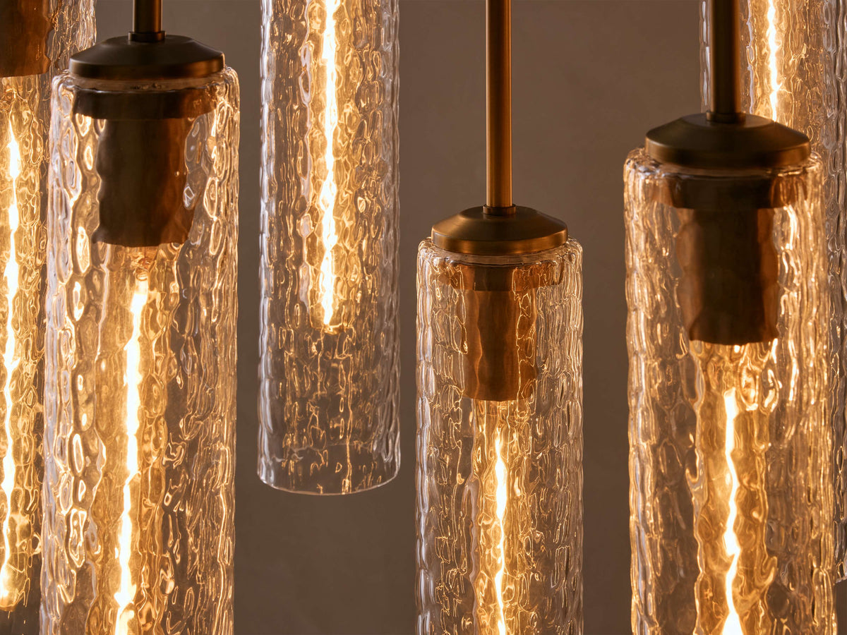 Artisan Colleena Linear Hammered Glass Chandelier