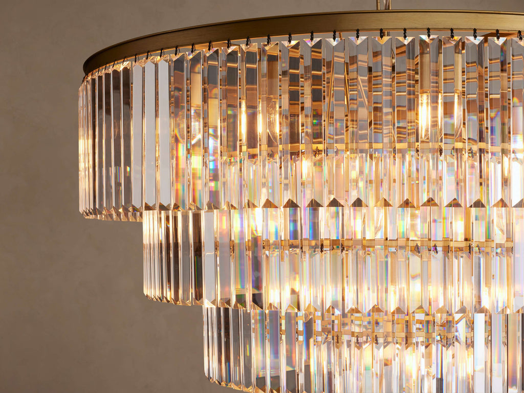 Sculptural Leyland Tiered Round Chandelier