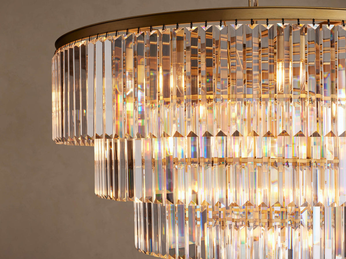 Sculptural Leyland Tiered Round Chandelier