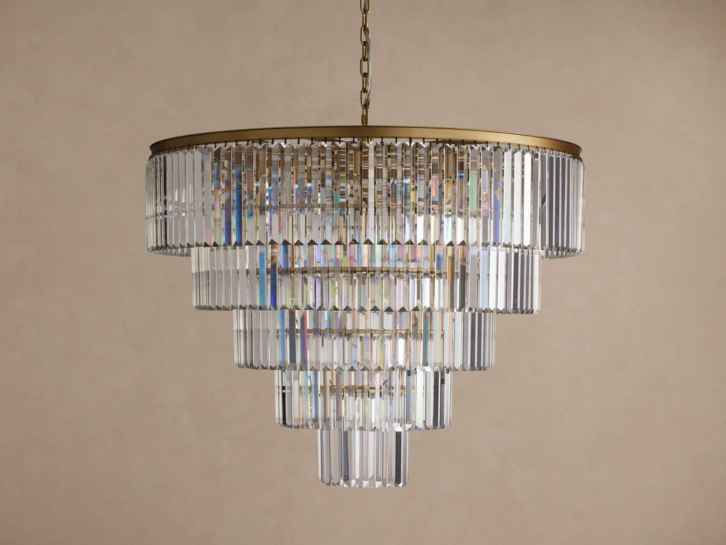 Sculptural Leyland Tiered Round Chandelier