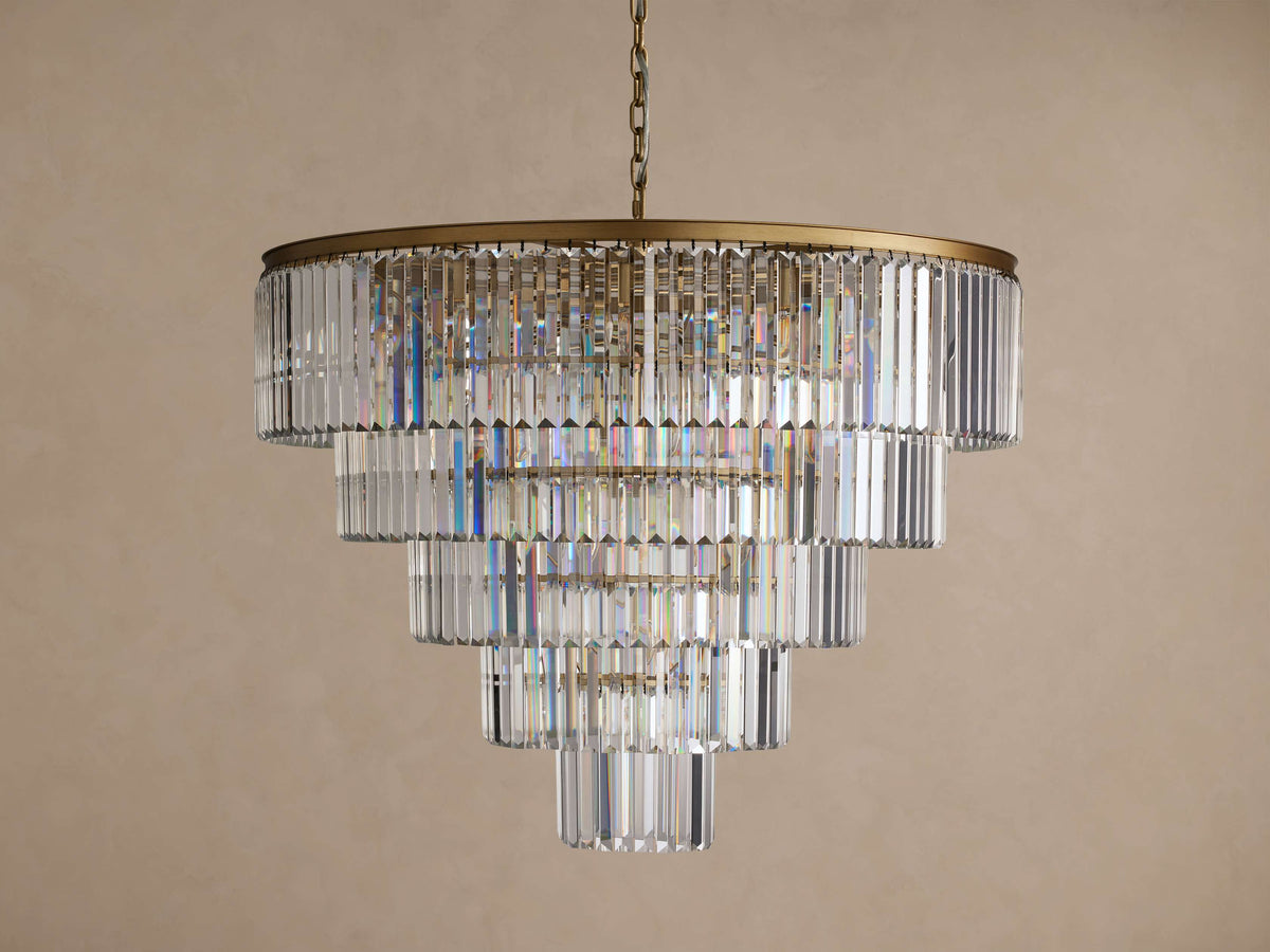 Sculptural Leyland Tiered Round Chandelier